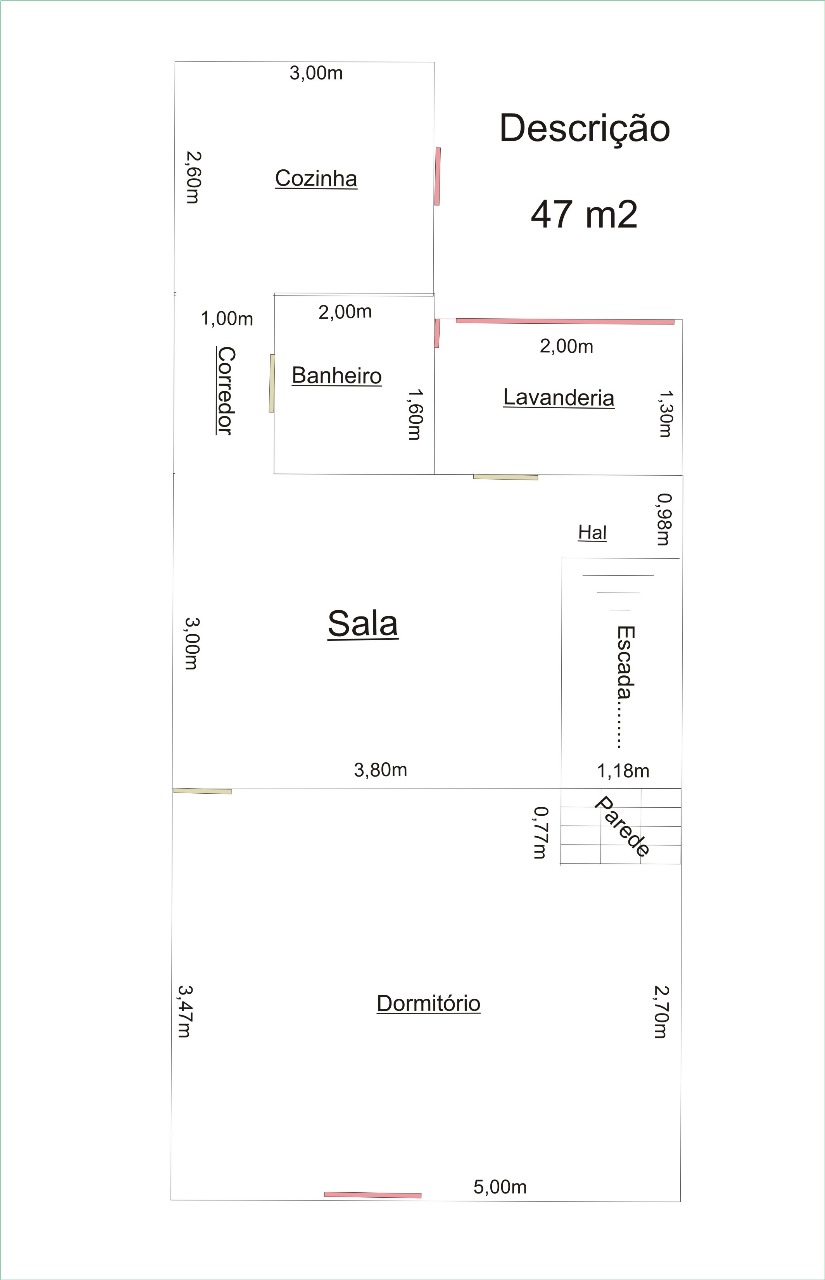 Planta do Studio com medidas